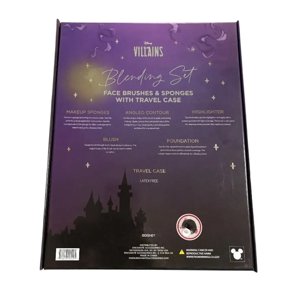 NEW Disney Villains Blending 7 piece Makeup Brush Set Ursula Cruella Maleficent